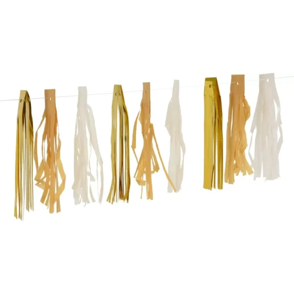 18PCS TASSELS WHITE GOLD ORANGE GARLAND BUNTING FOR PARTY DECORATIONS SUPPLIES - Image 3