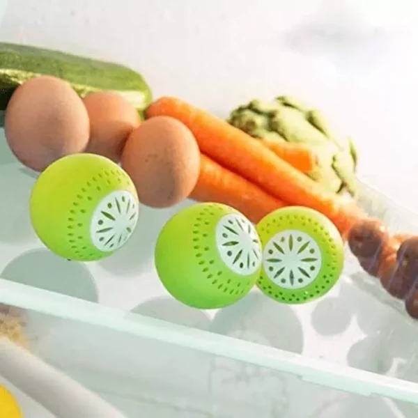 3PCS SET GREEN FRIDGE BALLS SMELL REMOVER ODOUR FOOD SMELL REFRIGERATOR NEW - Image 6