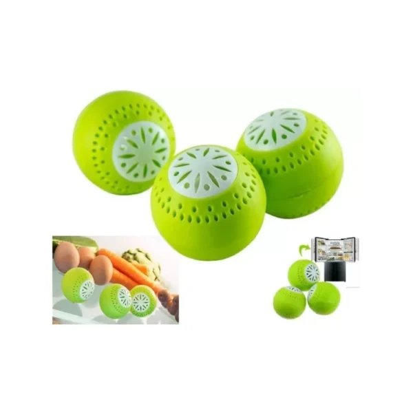 3PCS SET GREEN FRIDGE BALLS SMELL REMOVER ODOUR FOOD SMELL REFRIGERATOR NEW - Image 3