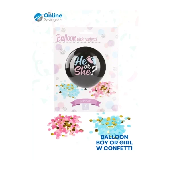 BABY GENDER REVEAL BALLOON BOY OR GIRL CONFETTI BABY SHOWER PARTY DECORATION