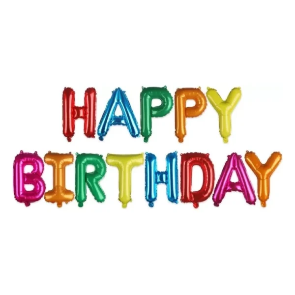 HAPPY BIRTHDAY BALLOON FOIL DECORATION LETTERS MULTI COLOR BIRTHDAY PARTY WALL - Image 8