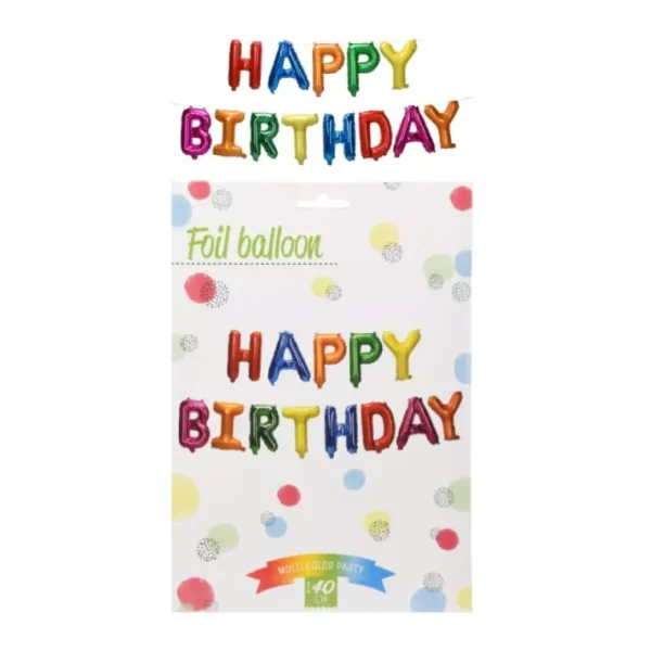 HAPPY BIRTHDAY BALLOON FOIL DECORATION LETTERS MULTI COLOR BIRTHDAY PARTY WALL - Image 10