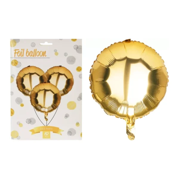 GOLD ROUND FOIL BALLOON 46CM SET OF 10 PCS CIRCLE BIRTHDAY PARTY WEDDING 46CM - Image 4
