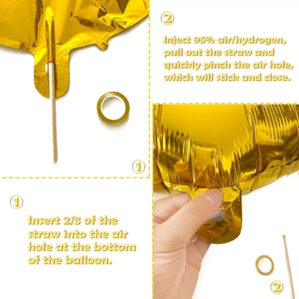 GOLD ROUND FOIL BALLOON 46CM SET OF 10 PCS CIRCLE BIRTHDAY PARTY WEDDING 46CM - Image 5