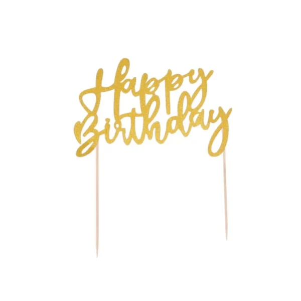 42PCS GOLD CAKE TOPPER DECORATION SET of 42 PCS PARTY HAPPY BIRTHAY STAR NUMBERS - Image 5