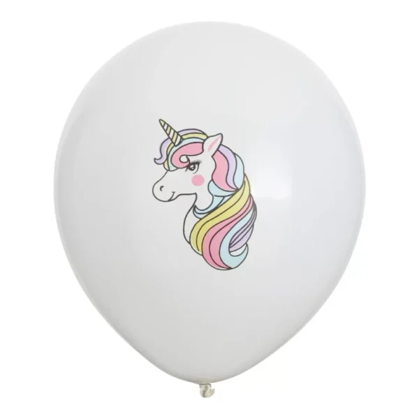 12 PCS UNICORN DESIGN BALLOONS BIRTHDAY WHITE PINK PARTY DECORATIONS MAGICAL NEW - Image 3