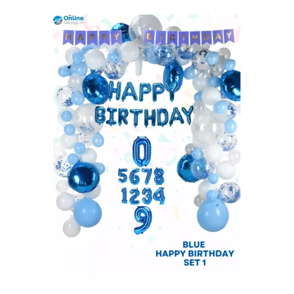 147PCS SET BIRTHDAY PARTY DECORATIONS FULL SET BALLOONS CURTAIN TASSELS HAT - Image 6