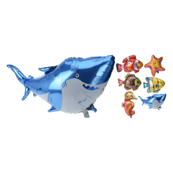 6 PCS CUTE SEA ANIMALS BALLOON FOIL KIDS BIRTHDAY BEACH PARTY SEA THEMED - Image 2
