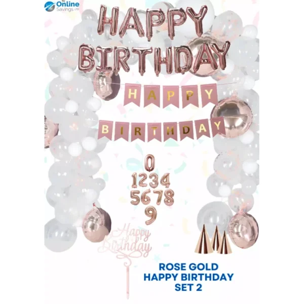 PARTY ROSE GOLD SET DECORATIONS BIRTHDAY BALLOONS BUNTING TABLECLOTH 160PCS - Image 6