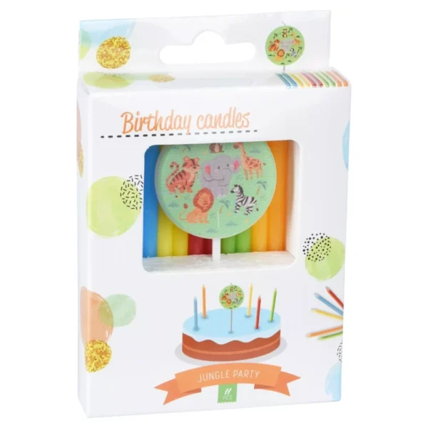 BIRTHDAY JUNGLE BIRTHDAY CANDLE PARTY CAKE TOPPER COLORFUL ANIMALS 11 PCS - Image 2