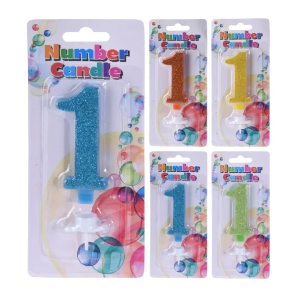 COLORED GLITTER BIRTHDAY NUMBER CANDLES 0 TO 9 BIRTHDAY EVENT CAKE TOPPER - Image 2