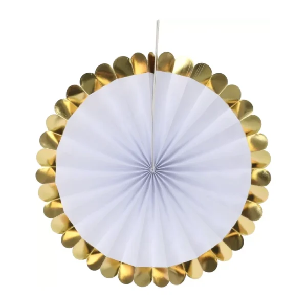 FAN PAPER GOLD SET OF 5PCS Wedding Baby Birthday Paper Party Decorations - GOLD - Image 5