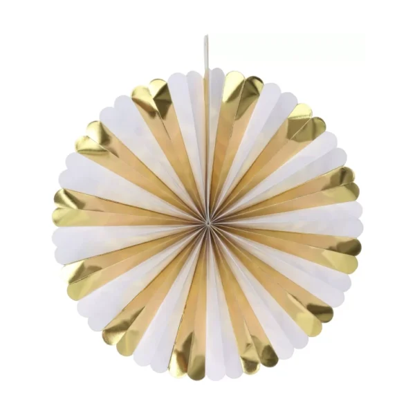 FAN PAPER GOLD SET OF 5PCS Wedding Baby Birthday Paper Party Decorations - GOLD - Image 8