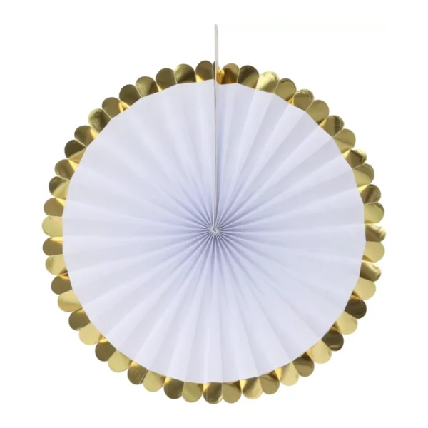 FAN PAPER GOLD SET OF 5PCS Wedding Baby Birthday Paper Party Decorations - GOLD - Image 9
