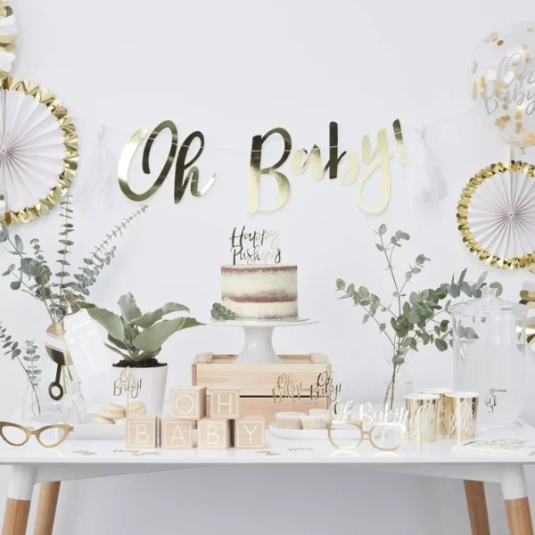 FAN PAPER GOLD SET OF 5PCS Wedding Baby Birthday Paper Party Decorations - GOLD - Image 10