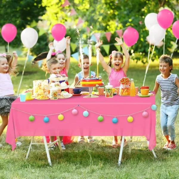 TABLE CLOTH BABY BLUE BABY PINK BIRTHDAY PARTY KITCHEN TABLE COVER 130X220CM - Image 6