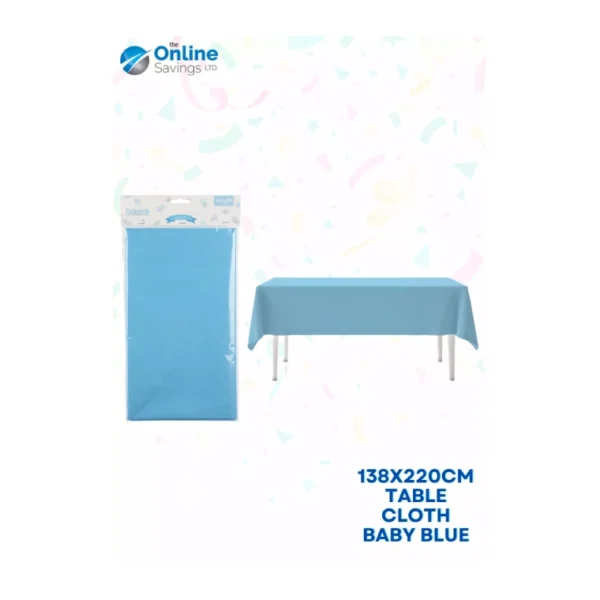 TABLE CLOTH BABY BLUE BABY PINK BIRTHDAY PARTY KITCHEN TABLE COVER 130X220CM - Image 10