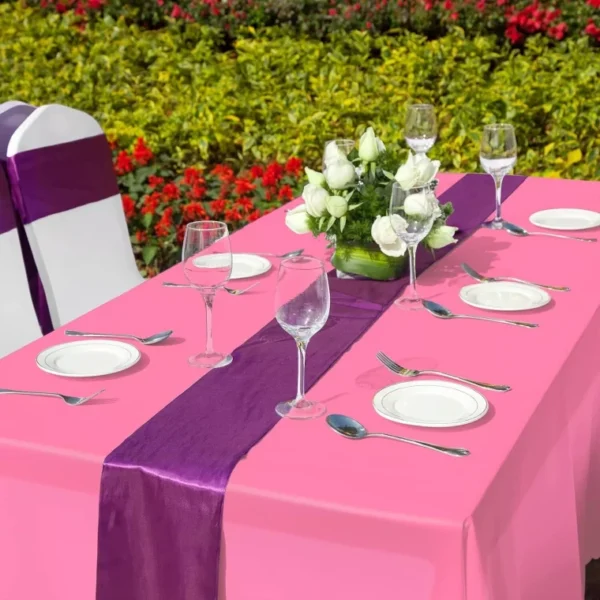 TABLE CLOTH BABY BLUE BABY PINK BIRTHDAY PARTY KITCHEN TABLE COVER 130X220CM - Image 5