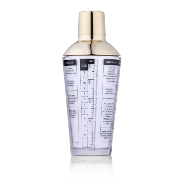 480ML COCKTAIL SHAKER Mixer Measuring Glass and stainless Steel With Recipes - Image 4