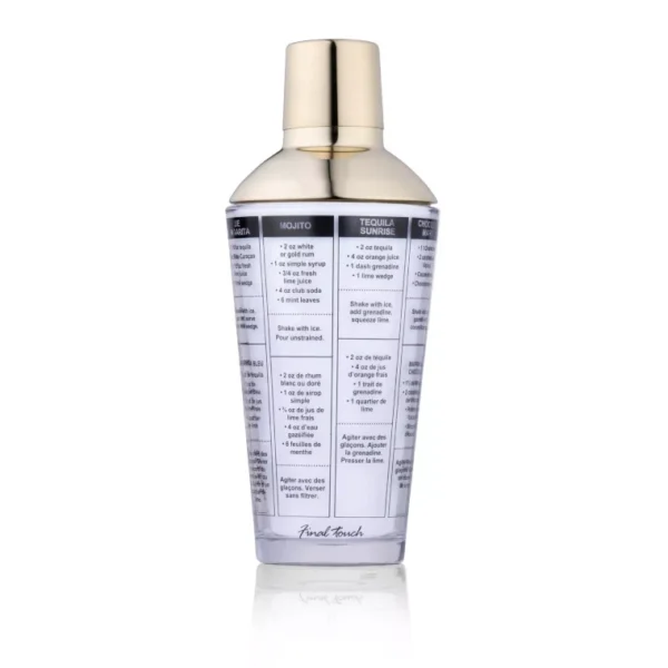 480ML COCKTAIL SHAKER Mixer Measuring Glass and stainless Steel With Recipes - Image 3