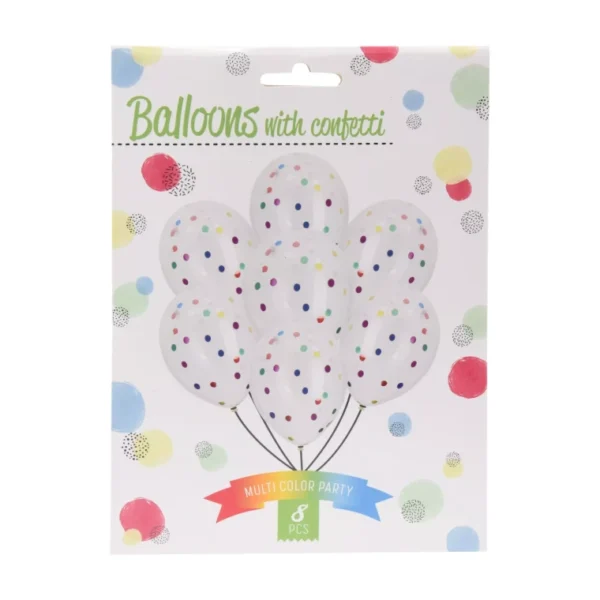 CONFETTI BALLOONS 4 COLOR CHOICES DECORATIONS FOR CELEBRATIONS PARTY- 8PCS - Image 3