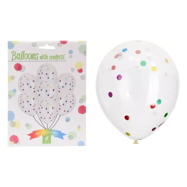 CONFETTI BALLOONS 4 COLOR CHOICES DECORATIONS FOR CELEBRATIONS PARTY- 8PCS