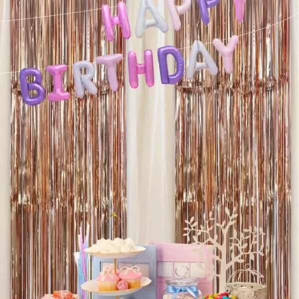 PARTY CURTAIN PHOTO DECORATIONS BIRTHDAY WEDDING 250X100CM CHOICE OF 4 COLOURS - Image 5