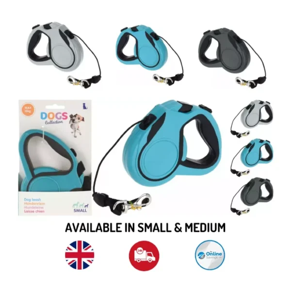 Dog Leads Dog Retractable Extendable Training Leash - Small / Medium - Free Post