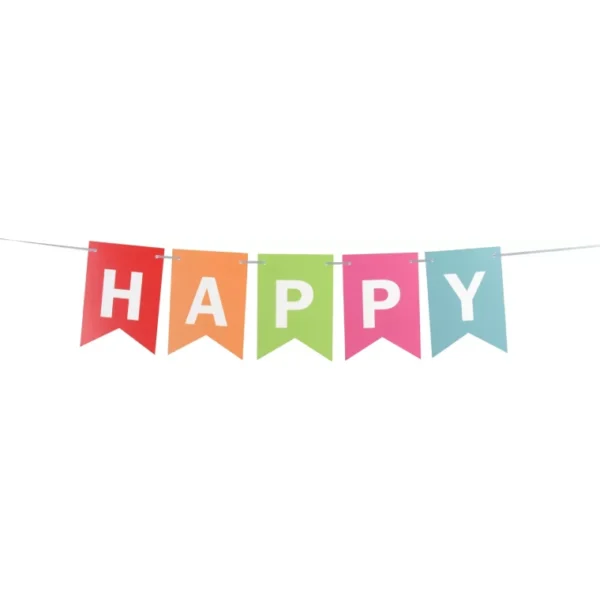 COLORFUL FLAG LINE HAPPY BIRTHDAY BUNTING BANNER COLORS DECORATIONS PHOTOS - Image 7