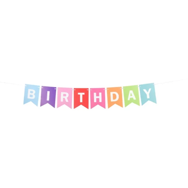 COLORFUL FLAG LINE HAPPY BIRTHDAY BUNTING BANNER COLORS DECORATIONS PHOTOS - Image 8