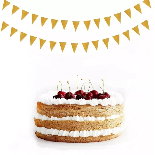 6 METER GOLD GLITTER FLAG GARLAND BUNTING LINE PARTY EVENT DECOR SURPRISE 6M - Image 3