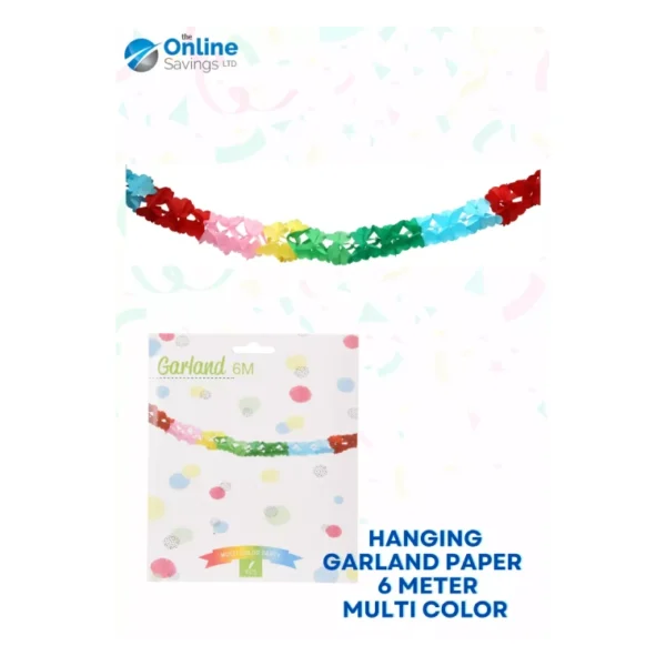 6M - FOUR HANGING LEAF GARLAND BUNTING PAPER BIRTHDAY WEDDING PARTY COLORS - 1PC - Image 12