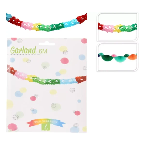 6M - FOUR HANGING LEAF GARLAND BUNTING PAPER BIRTHDAY WEDDING PARTY COLORS - 1PC - Image 10