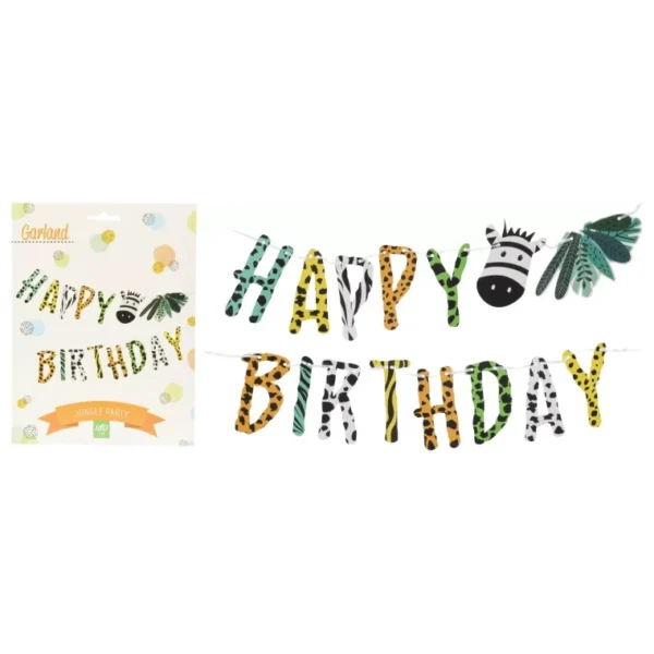 58PCS SET JUNGLE ANIMAL PARTY OF BALLOONS PAPER GARLAND HATS CAKETOPPER BIRTHDAY - Image 8