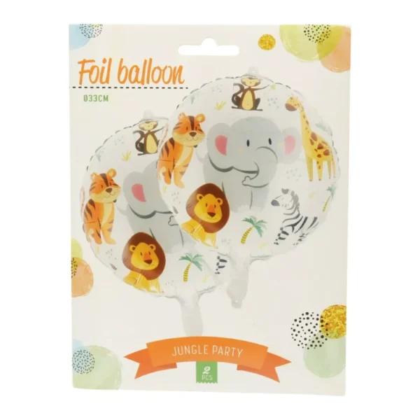 58PCS SET JUNGLE ANIMAL PARTY OF BALLOONS PAPER GARLAND HATS CAKETOPPER BIRTHDAY - Image 9