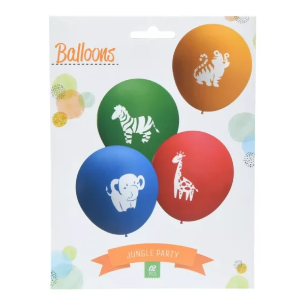 58PCS SET JUNGLE ANIMAL PARTY OF BALLOONS PAPER GARLAND HATS CAKETOPPER BIRTHDAY - Image 11
