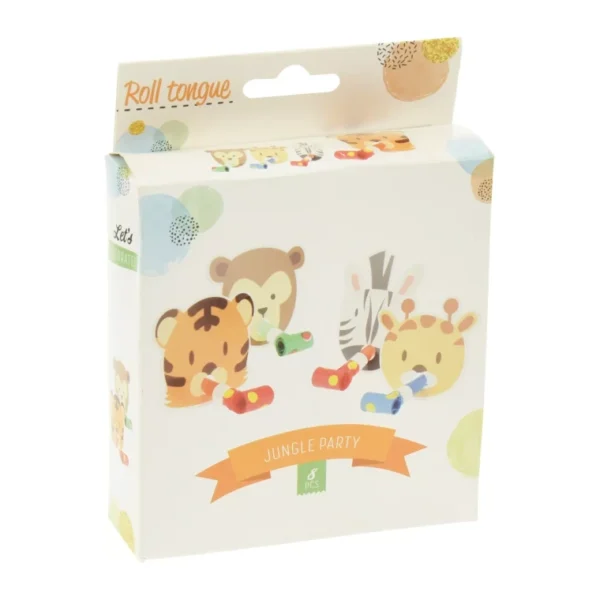 GIFT ROLL TONGUE JUNGLE ANIMALS SET OF 8PCS CHILDREN'S TOY WHISTLE- SET OF 8PCS - Image 2