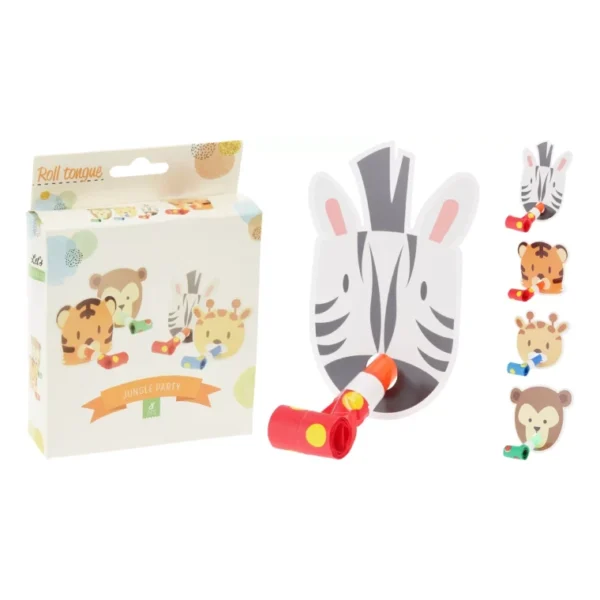 GIFT ROLL TONGUE JUNGLE ANIMALS SET OF 8PCS CHILDREN'S TOY WHISTLE- SET OF 8PCS - Image 7