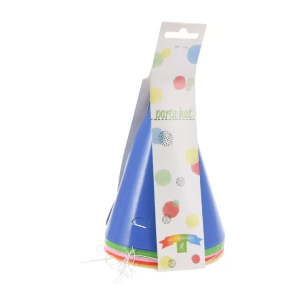 MULTICOLORED PARTY HATS PAPER 160X115MM 8PCS BIRTHDAY PARTY - 160X115MM HAT MULT - Image 6