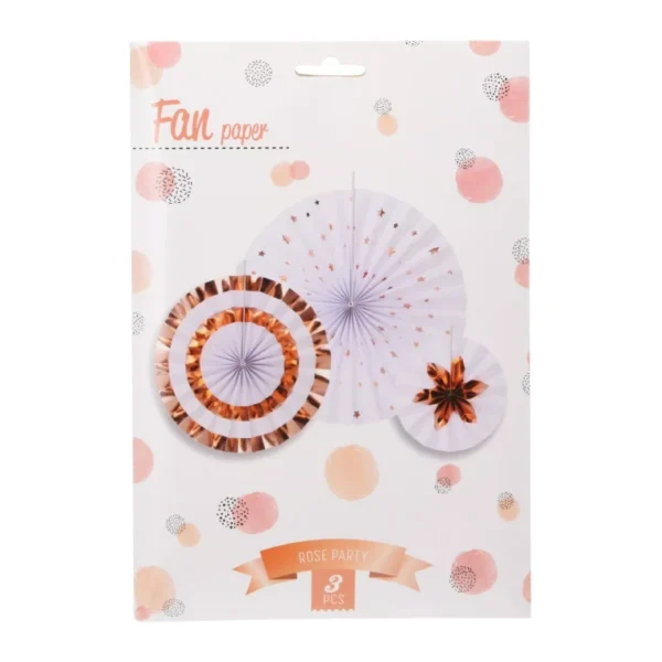PAPER FAN COLOR SET OF 3PCS Wedding Baby Birthday Paper Party Decorations - 3PCS - Image 9