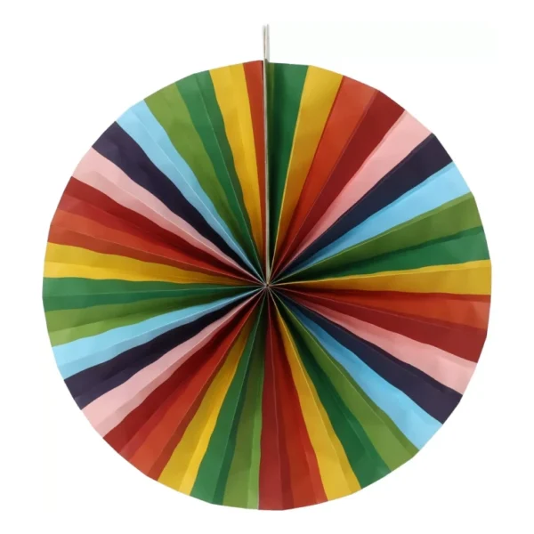 PAPER FAN DECORATION MULTICOLOR PARTY EVENT WEDDING COLORFULL PAPER FAN 3PCS NEW - Image 4