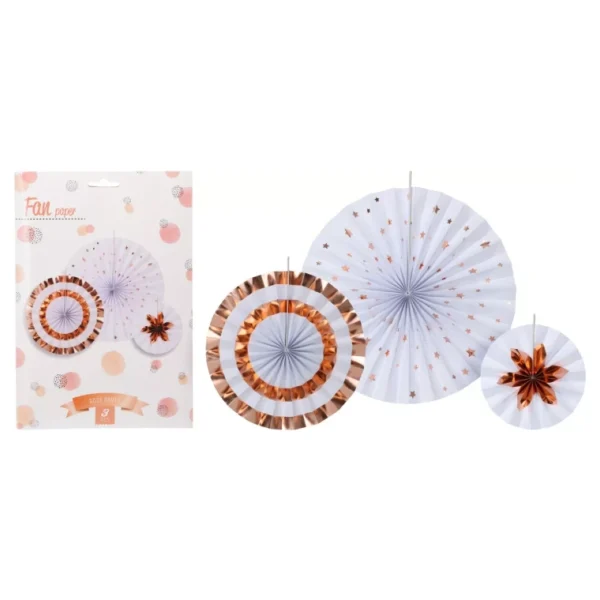 PAPER FAN COLOR SET OF 3PCS Wedding Baby Birthday Paper Party Decorations - 3PCS - Image 5