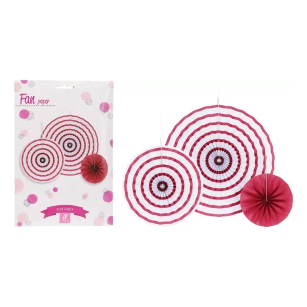 PAPER FAN COLOR SET OF 3PCS Wedding Baby Birthday Paper Party Decorations - 3PCS - Image 6