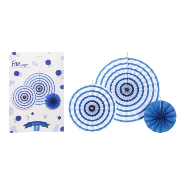 PAPER FAN COLOR SET OF 3PCS Wedding Baby Birthday Paper Party Decorations - 3PCS - Image 7