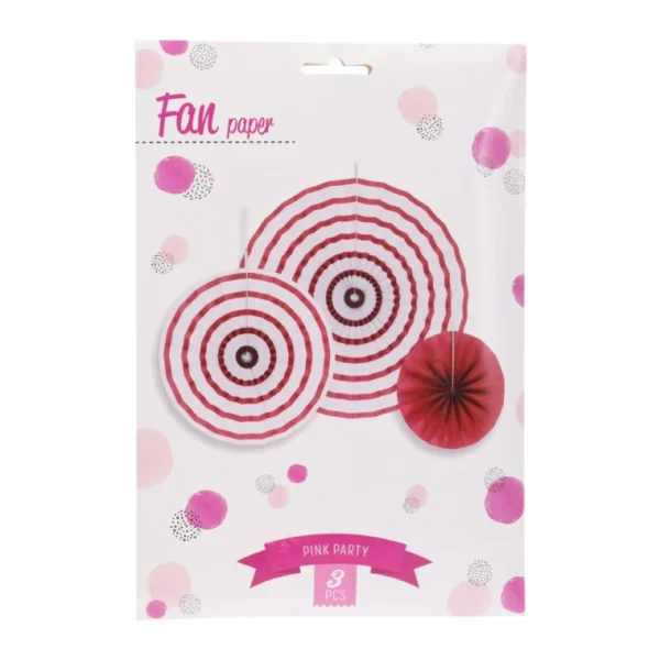 PAPER FAN COLOR SET OF 3PCS Wedding Baby Birthday Paper Party Decorations - 3PCS - Image 8