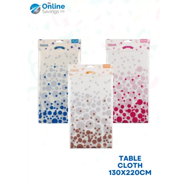 PARTY TABLE CLOTH RECTANGLE COLORED POLKA DOTS TABLES PARTY 130X220CM