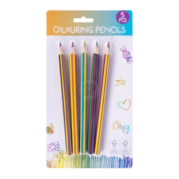 5PCS MUTI-COLOR PENCILS SET OF(F1) PERFECT FOR KIDS ADULTS DRAWINGS ACTIVITY NEW - Image 2