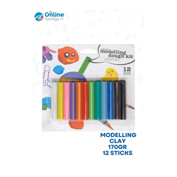 PLAY DOUGH 170GR KIDS MODELLING CLAY NON TOXIC COLORED CLAY STICKS FUN 12 PCS