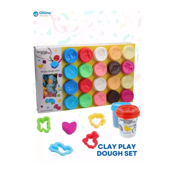 PLAY CLAY DOUGH IN POT SET FUN ACTIVITY KIDS ART & CRAFTS COLORFUL 4 SIZE OPTION