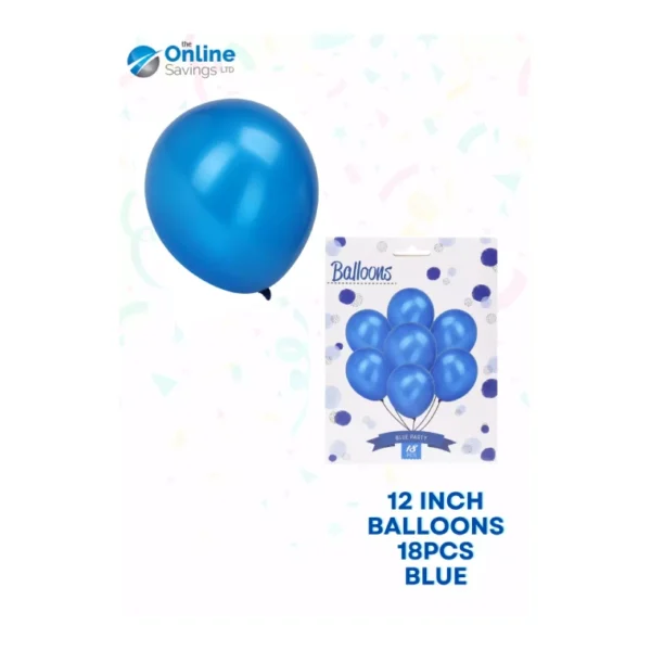 18PCS 12 INCH RUBBER BALLOONS PARTY BIRTHDAY WEDDING BLUE HOT PINK - 18 PCS - Image 5